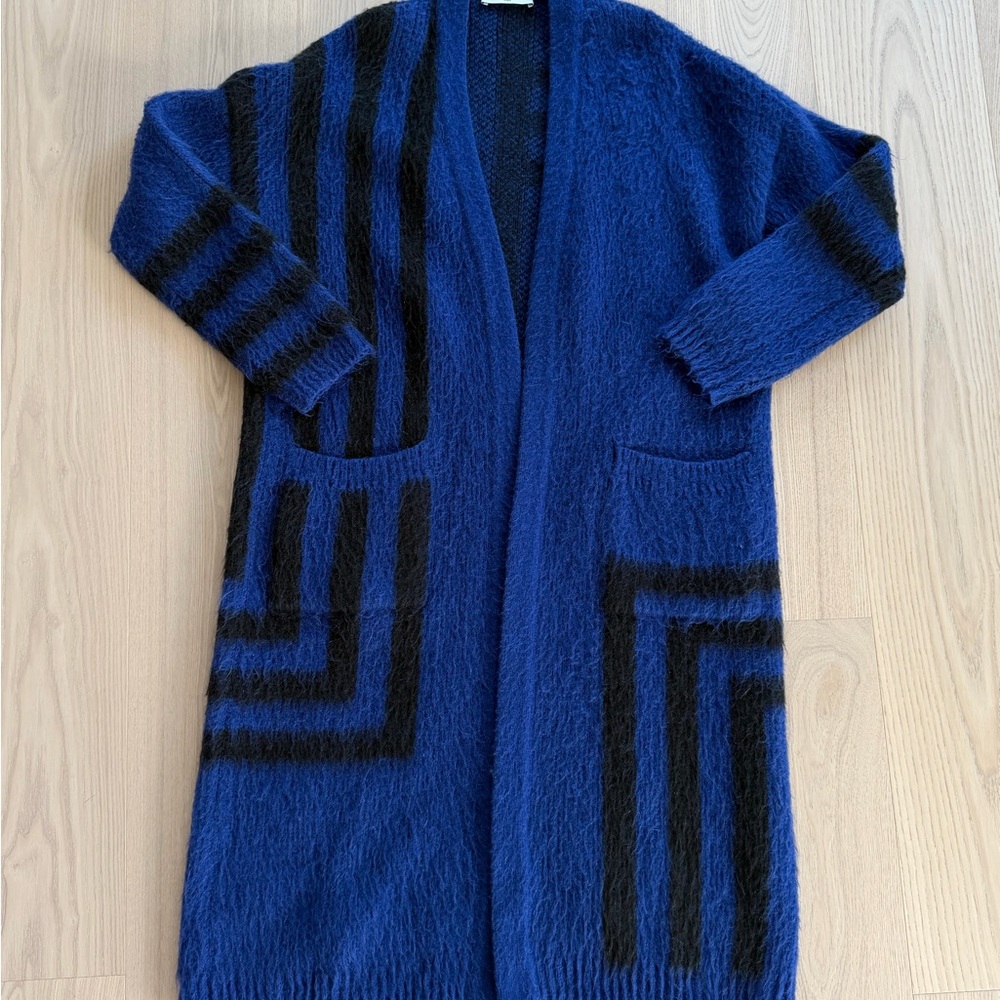 Like new Sandro Blue Mohair Blend long Cardigan – Size 1